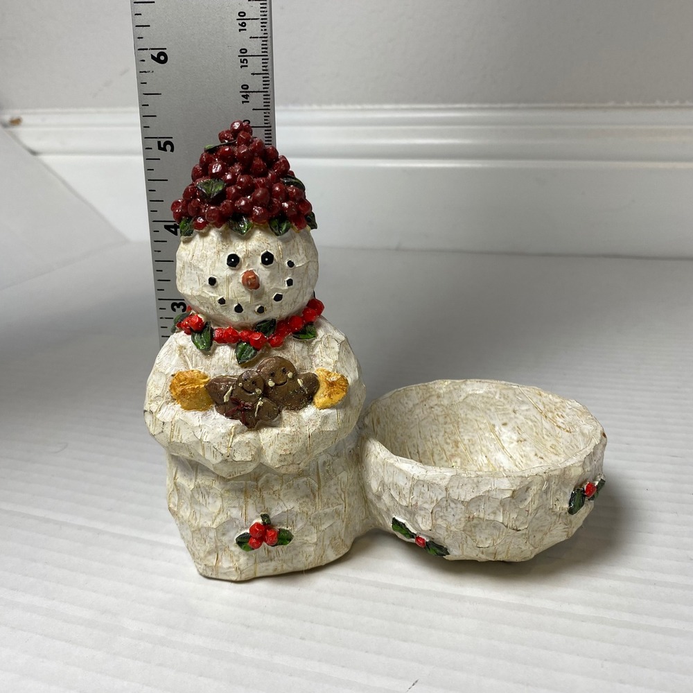 Cute Snowman Candy Dish Holder Holiday Christmas‎ Decor Small Trinket Bowl - Picture 4 of 5
